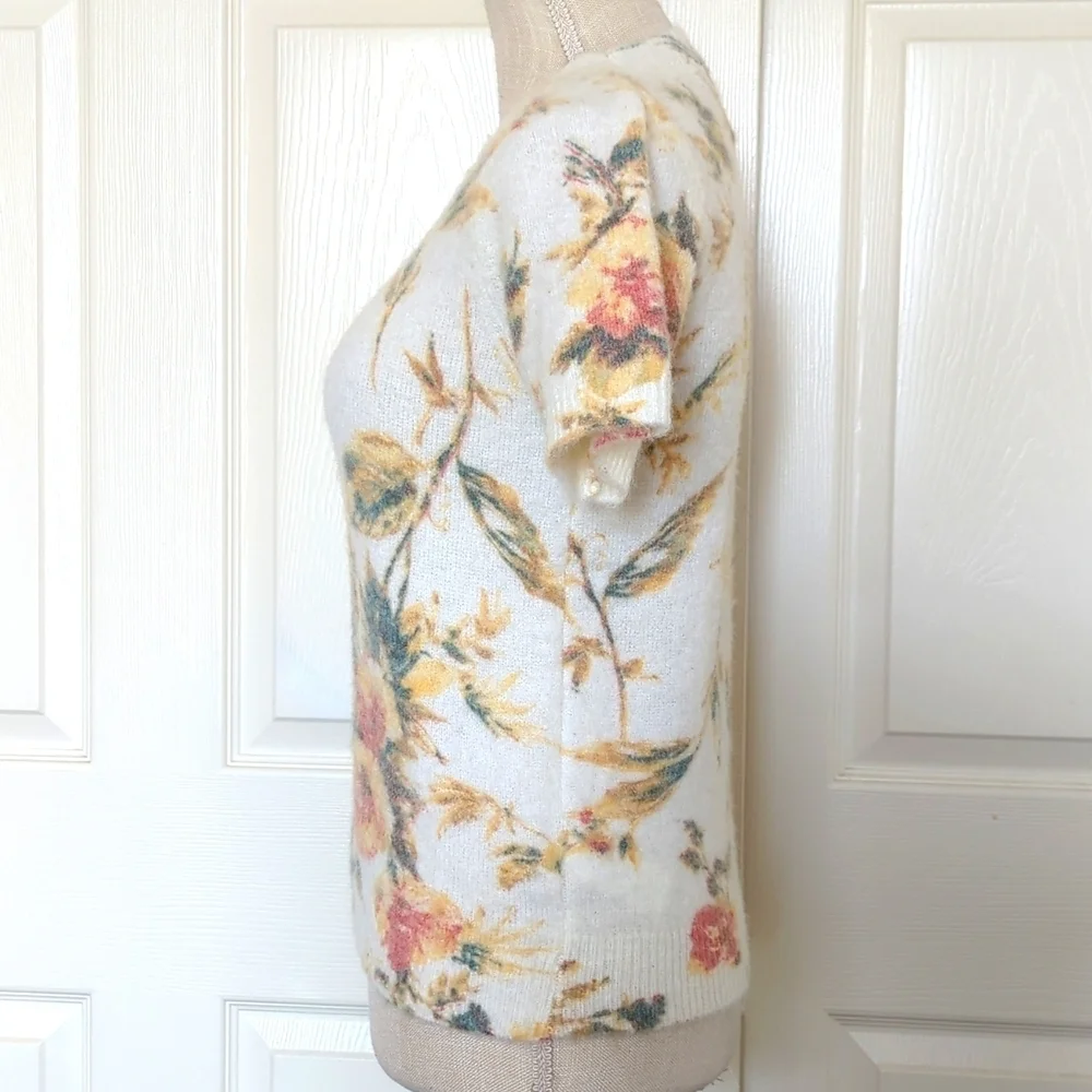 Joie Floral Short Sleeve Sweater - Picture 3 of 6